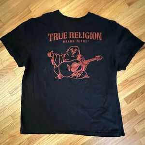TRUE RELIGION x Loungewear Buddha Logo Short Sleeve T-shirt Men's Size L Black